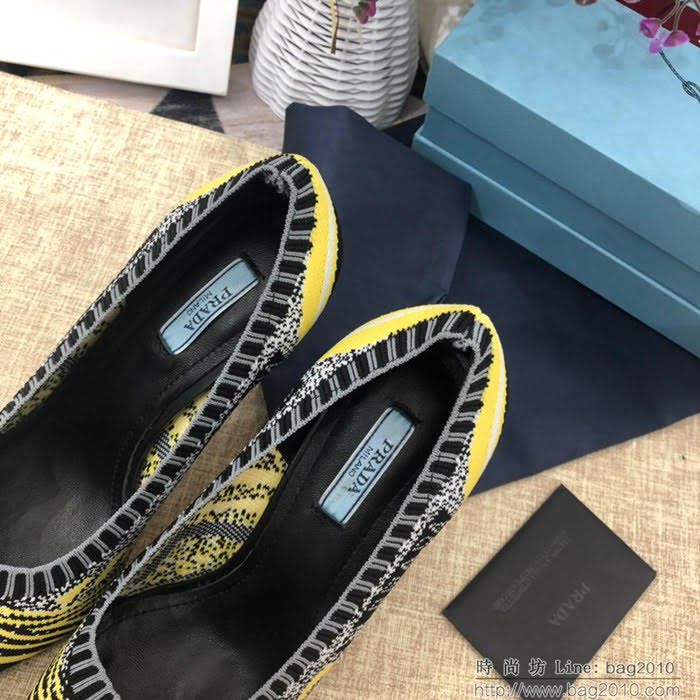 PRADA普拉達 2019頂級版本 刺繡系列 春夏時尚 高跟尖頭單鞋 網紅同款  ljl1046